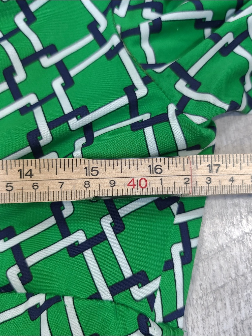 Lauren Ralph Lauren Green Geometric Print Ruched Women’s Dress medium - Picture 4 of 5
